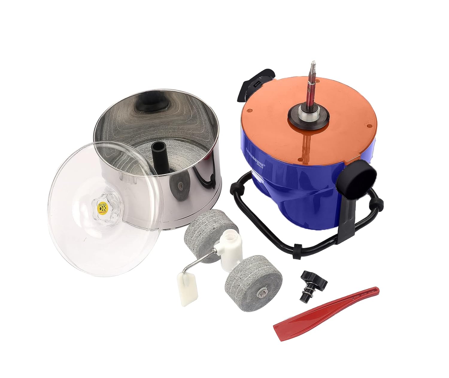 Sowbaghya Shree 2 LTR Wet Grinder (Tilting Model) (with Attachments) Table Top | Heavy Duty Motor | 2ltr Wet Grinder for All Kinds of Batter for South Indian Dishes (Blue)