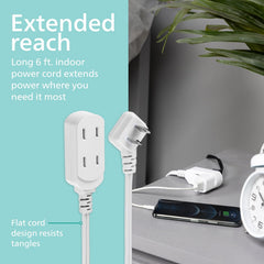 Philips SPS3535W/37 - 2 Pack Extension Cord with Multiple Outlets, 6 Feet and 3 Security Outlets (Pack of 2)