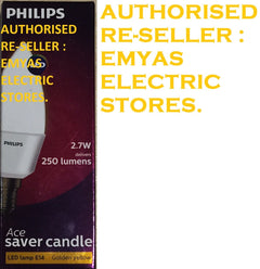 Philips Base E14 2.7-Watt LED Lamp (Golden Yellow and Warm White)