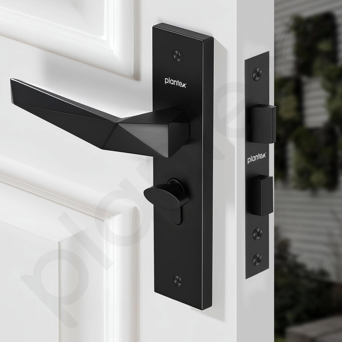 Plantex Heavy-Duty Door Lock Handle Set/6-Lever Lock Mechanism with 3 Years of Warranty/Mortise Lock with 3 Keys, Brass Lock Body & Cylinder - (Z-Black)-5