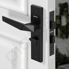 Plantex Heavy-Duty Door Lock Handle Set/6-Lever Lock Mechanism with 3 Years of Warranty/Mortise Lock with 3 Keys, Brass Lock Body & Cylinder - (Z-Black)-5