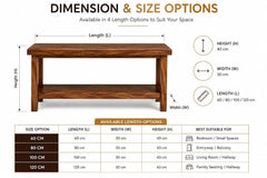 Solid Sheesham Wood Storage Bench with Open Shelf | Wooden Entryway Bench for Bedroom, Living Room & Hallway | 