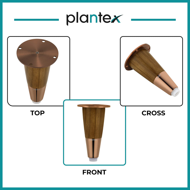 Plantex Heavy Duty Round 4 inch Spare Sofa Legs for Bed Furniture/Sofa Legs for Furniture Fitting/Table Legs/Sofa Leg Set of 2 pcs (Rose Gold Finish) (Model APS-DTS-55)-5