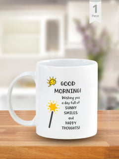 Clay Craft Fine Ceramic Printed Milk/Coffee Mug 1 Piece 360 ml (zzz Print)