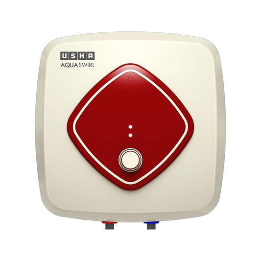 Usha Aqua Swirl 25 Litre 5 Star Storage Water Heater With Copper Heating Element (Ivory Wine), Wall Mounting