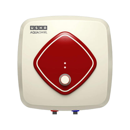 Usha Aqua Swirl 25 Litre 5 Star Storage Water Heater With Copper Heating Element (Ivory Wine), Wall Mounting