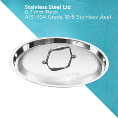 Hawkins 3L Pro Triply Stainless Steel Cook N Serve Bowl with Steel Lid, Silver (PSC30S)