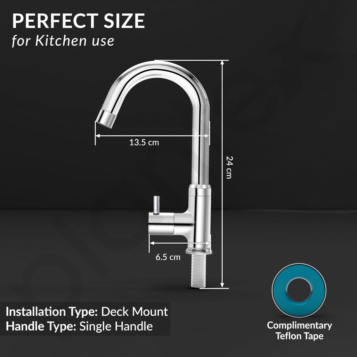 Plantex Pure Brass Pillar Tap for Wash Basin with 360° Swivel Spout for Sink Tap with Water Saving Aerator-7 Year Warranty (ICO-912-Chrome)-4