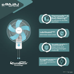 Bajaj Penta Robusto 400MM Oscillating Wall Fan for Home-3