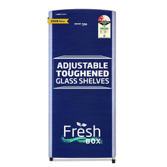 Voltas Beko, A Tata Product 183 L, 2-Star Single Door Direct Cool Refrigerator with Fresh Box Technology (RDC215C / 2S0XER0M0000GO, Hairline Blue)-1