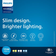 Philips Astra Glow 15-watt Round LED Downlighter (Pack of 6)