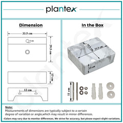Plantex Tabletop Wash Basin for Bathroom/Designer Ceramic Basin/Rectangle Countertop Wash Basin/Home/Office (13 x 11.5 x 5 Inch)-3
