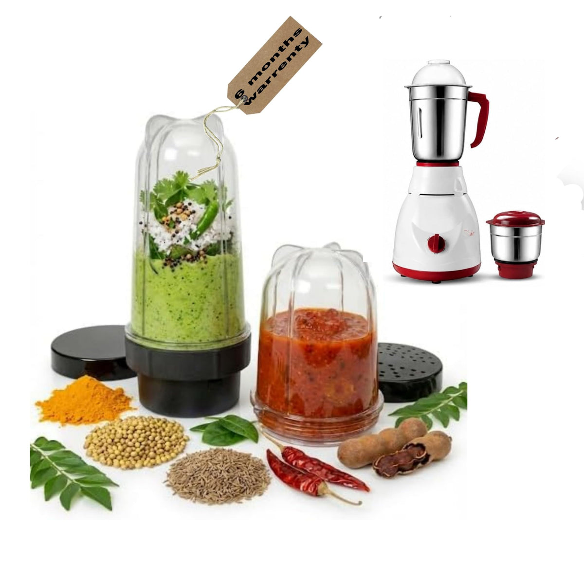Nutri Mixer Jar Set (380 ml & 600 ml) with 4-Blade Assembly | BPA-Free Jars for Smoothies, Chutney, Dry Grinding & Juicing | Includes Storage Lids (compatible with maharaja whiteline smart)