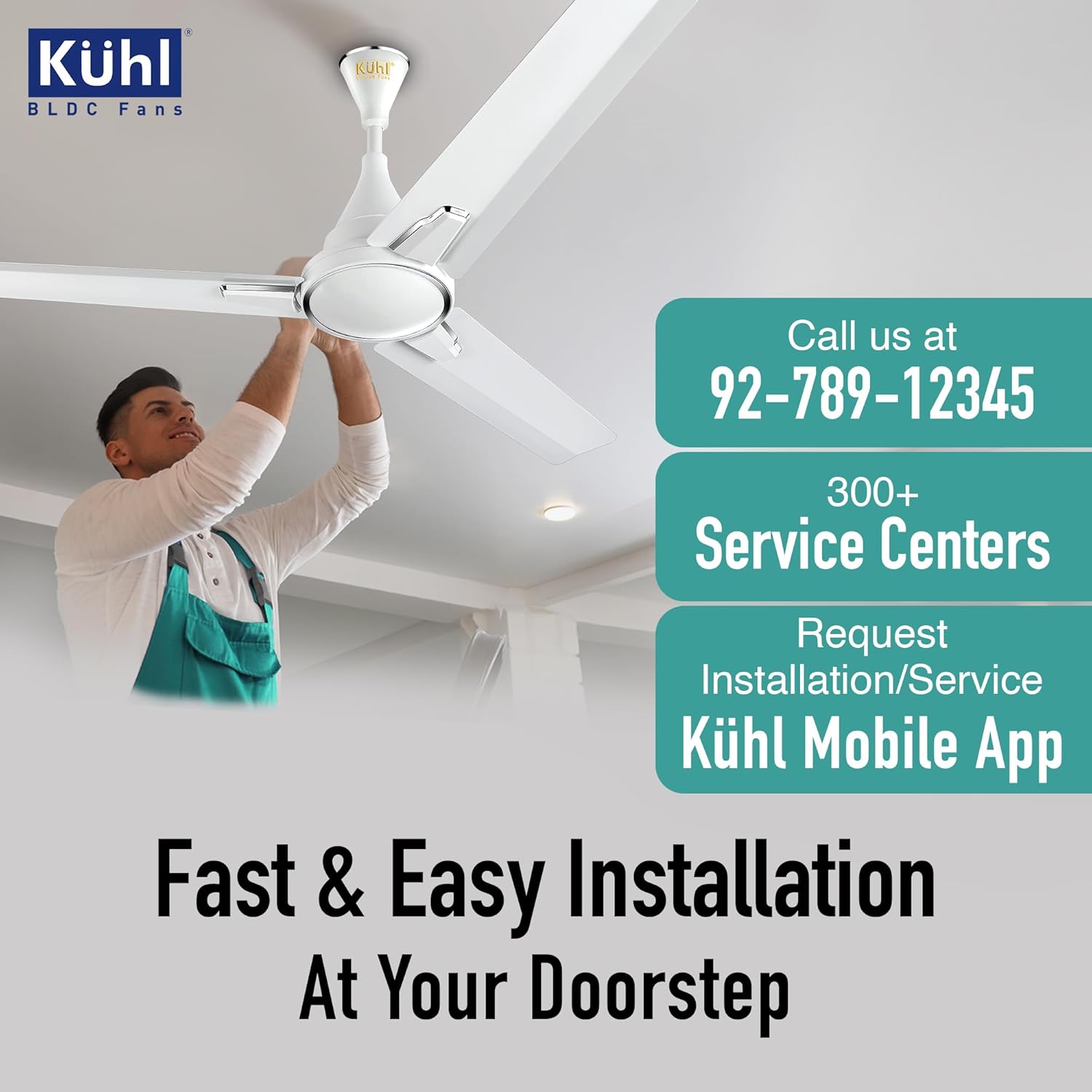 KUHL Prima A1 1200mm Decorative Power Saving BLDC Ceiling Fan with Remote | 29W | Saves upto 65% Electricity | 5 Star | High Air Flow | Stylish Design | White