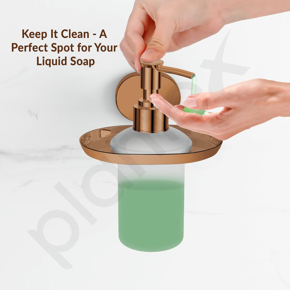 Plantex J4 Stainless Steel Liquid Soap Dispenser/Shampoo Dispenser for Wash Basin/Hand Wash Dispenser Wall Mounted/Bathroom Accessories (PVD Rose Gold Finish) Onix-6
