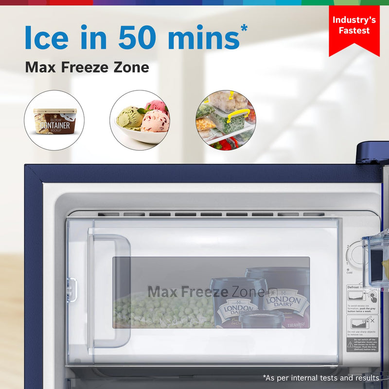 Bosch 226 L, 4 Star, Single Door Direct Cool Refrigerator with Pedestal Storage (CST22U14PI, 2.5X Faster Cooling, Cool Bottle Zone, 18 Hour Cooling Retention, Dark Lake)