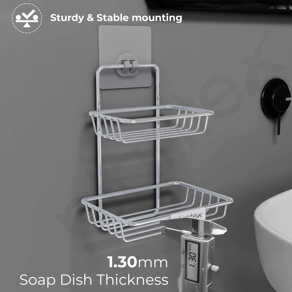 Plantex Self Adhesive Soap Holder for Bathroom/Stainless Steel Soap Dish/Wall Mounted 2 Layer Soap Holder/Bathroom Accessories - Pack of 2 (Chrome)-4
