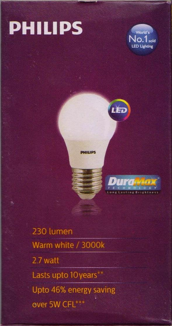 Philips E273W LED Warm White Bulb, Pack of 6, (Ace Saver)