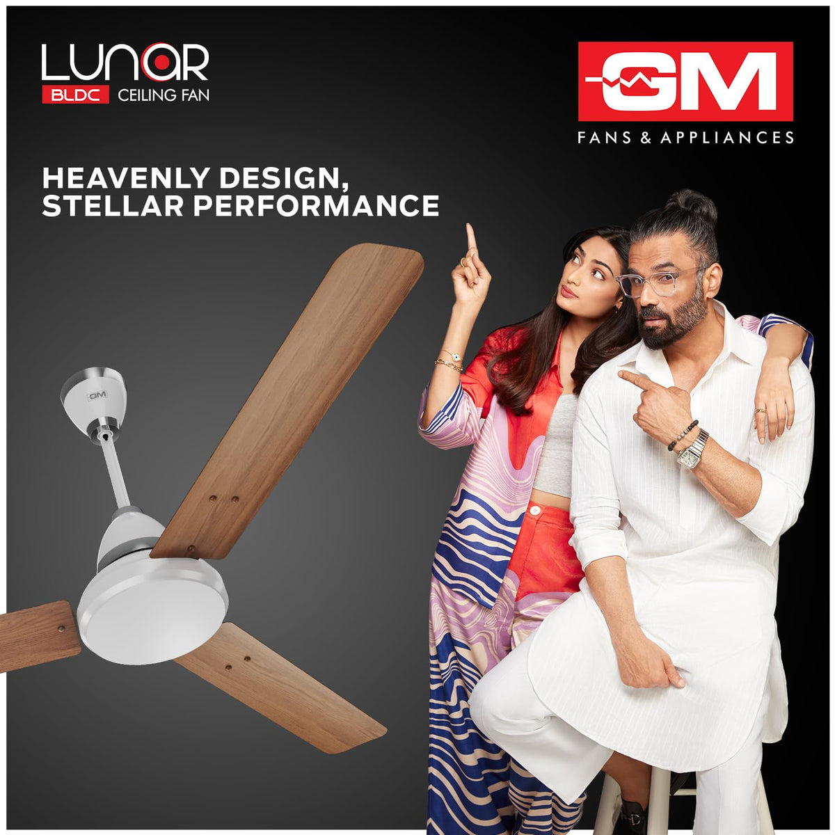 GM Lunar BLDC 1200 mm Ceiling Fan with Remote | 5 Star (Casablanca White Wood)
