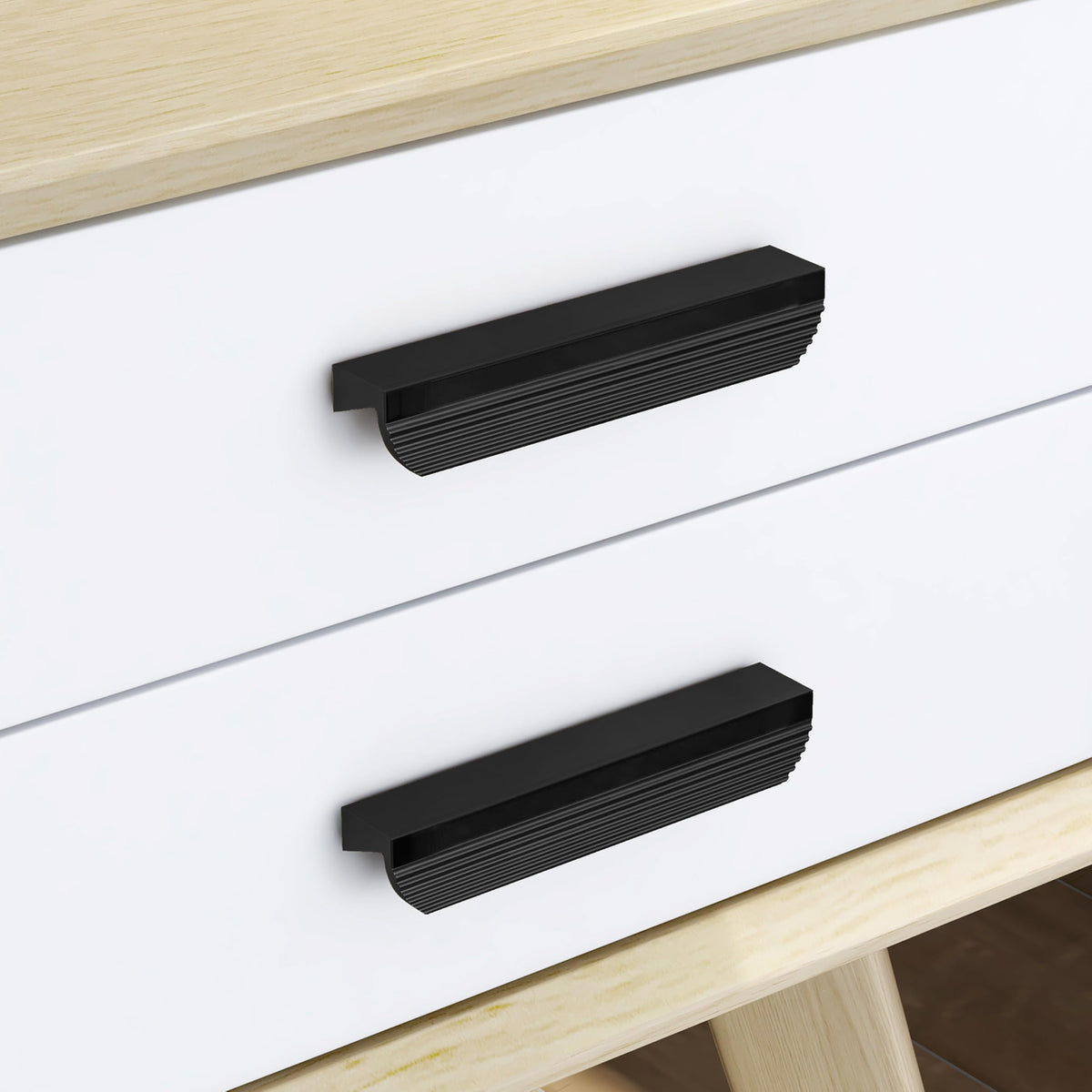 Plantex Cabinet Handle/Kitchen Cabinet Door Handle/Wardrobe/96 mm Cupboard Handle/Door Pull-Push Handle for Home/Office - Pack of 2 (Black) (Model APS-DTC-5200)-1