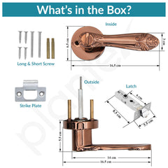 Plantex Heavy-Duty Door Lock - Bathroom Door Lock/Mortise Keyless Handle Set for Home/Bathroom/Balcony/Store Room - (DTM-628, Rose Gold)-4