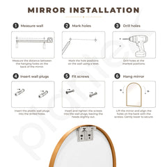 Plantex Aluminium Frame Mirror for Bathroom/Wall Mount Half-Capsule Mirror for Bedroom/Dressing Room/Living Room/Entryway - (Gold, 18x24 Inch)-6