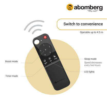 atomberg Ikano 1400mm BLDC Ceiling Fan with Remote Control | BEE 5 star Rated Energy Efficient Ceiling Fan | High Air Delivery with LED Indicators | 3 Year Warranty (Gloss Ivory)