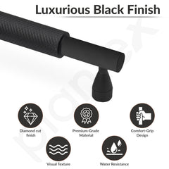 Plantex Cabinet Handle/Kitchen Cabinet Door Handle/Wardrobe/160 mm Cupboard Handle/Door Pull-Push Handle for Home/Office - Pack of 2 (Black) (Model APS-DTC-3910)-2