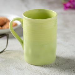 Clay Craft Fine Ceramic YOLO Solid Self Design Milk/Coffee Mugs - 340 ml (Pink, 1 Piece)
