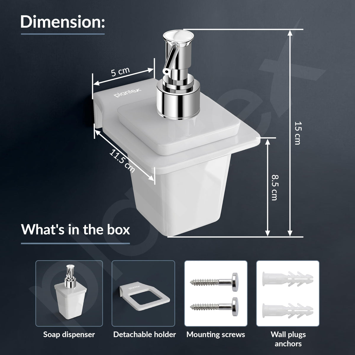 Plantex Liquid Soap Dispenser for Bathroom/Acrylic Shampoo Dispenser/Hand wash Dispense/Bathroom Accessories - Pack of 1 (VIW-137, White)-4