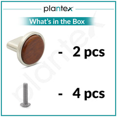 Plantex Knobs for Drawer/Round Drawer Knobs/Knobs for Cabinets/Pull-Push Knobs for Kitchen/Bedroom Drawer - Pack of 2 (Small, Satin & Wood)-5