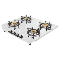 Faber high efficiency 4 Brass Burner with stainless steel top, ISI Certified gas stove, Manual Ignition,For LPG use only