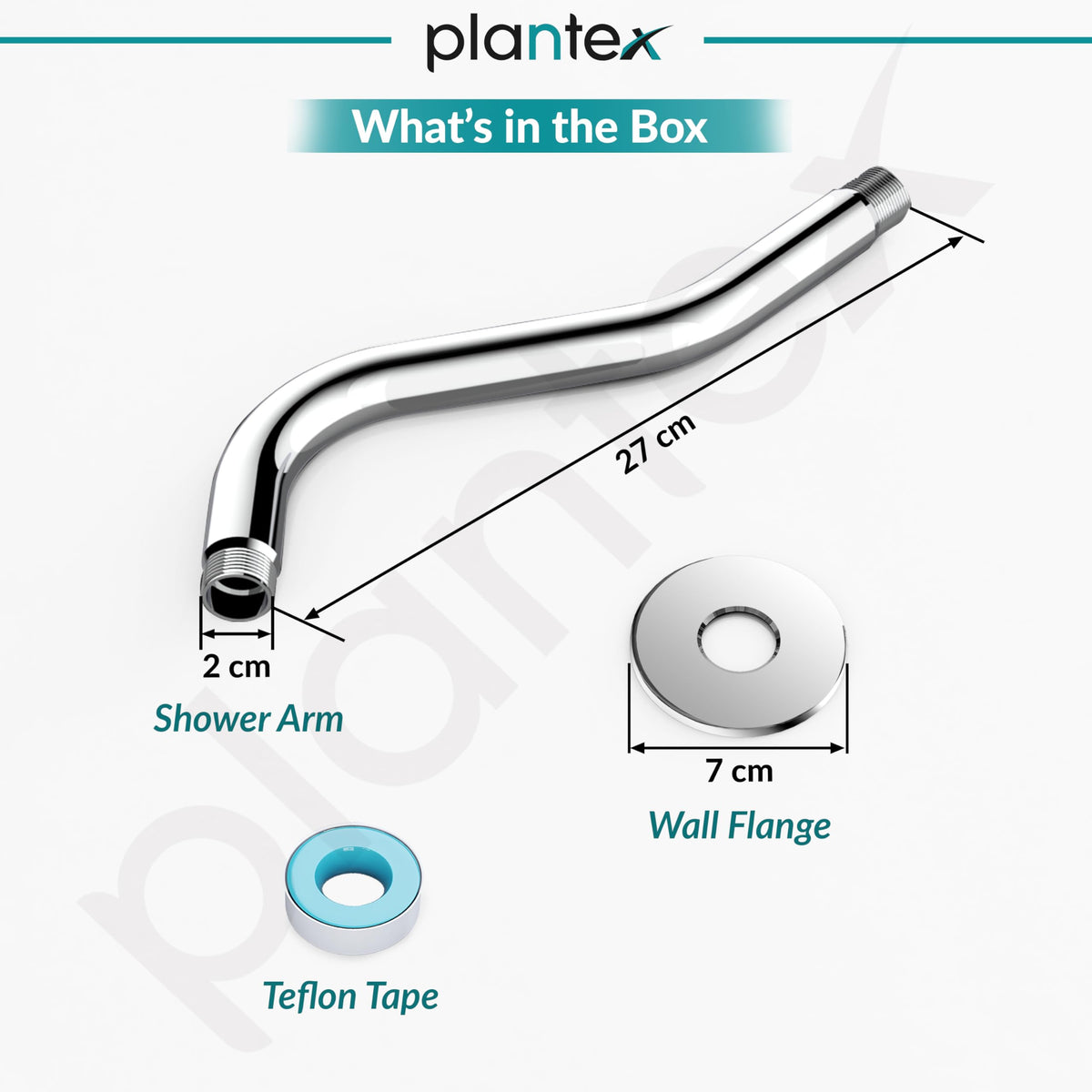 Plantex 11-Inch S-Shaped Shower Arm for Overhead Shower/Stainless Steel Shower Arm Pipe/Wall Mount ShowerArm for Bathroom Fitting with 1⁄2-Inch Thread - Pack of 1 (Chrome)-4