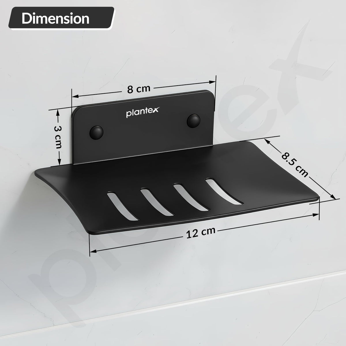 Plantex Stainless Steel Soap Holder for Bathroom/Wall Mounted Soap Holder/Soap Dish/Bathroom Accessories (Black)-4