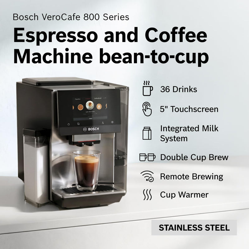 Bosch Fully Automated Espresso Machine with Built-in Milk System, Stainless Steel