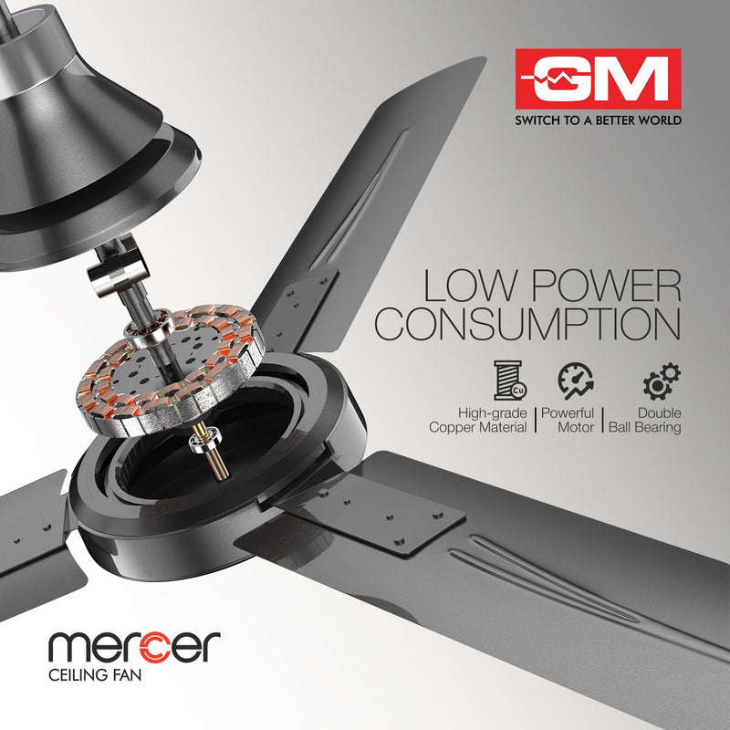 GM Mercer 1200 mm Ceiling Fan – Glorious Grey-3