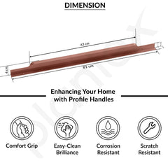 Plantex Profile Handle for Kitchen Cabinet/32 Inch Aluminium Drawer Profile Handle/Wardrobe Pull Handle for Home/Office/Hotel - Pack of 1 (Rose Gold) (Model APS-PF-1004)-3