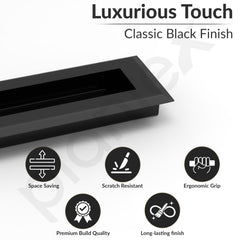 Plantex Sliding Door Handle/Concealed Handle for Sliding Door/160mm Concealed Handle for Wardrobe/Kitchen Cabinet - Pack of 4 (Black) (Model APS-DTC-3900)-3
