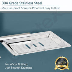 Plantex 304 Grade Stainless Steel Double Soap Dish Stand for Bathroom & Kitchen/Soap Dish/Bathroom Accessories - Iris (Chrome)-6