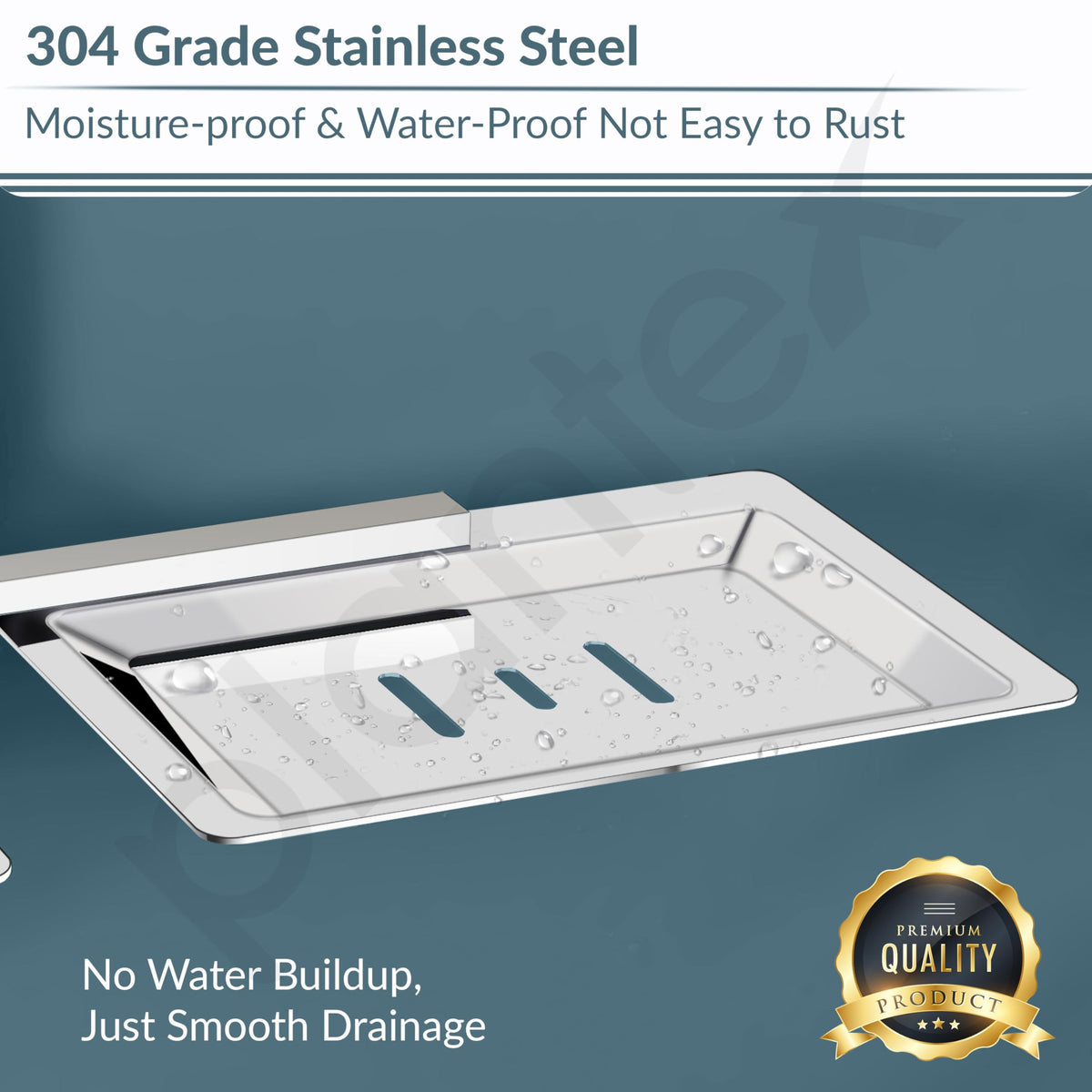 Plantex 304 Grade Stainless Steel Double Soap Dish Stand for Bathroom & Kitchen/Soap Dish/Bathroom Accessories - Iris (Chrome)-6