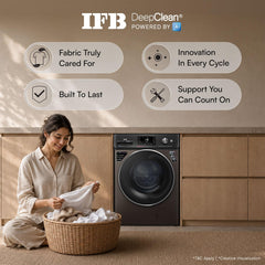 IFB 10 Kg 5 Star, 9 Swirl Wash, Steam Refresh, Eco Inverter Motor, WiFi, DeepClean®Ai Powered Fully Automatic Front Load