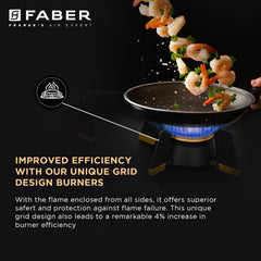 Faber Liftable Burners Hob - 80cm Black Glass| Auto Ignition| FFD| Cast Iron Pan Support| Premium Knobs| 1Yr Comprehensi