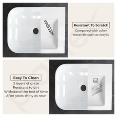 Plantex Ceramic Wash Basin for Bathroom/Table Top Washbasin with 10 Years Glaze Warranty by Plantex/Counter Top Basin/Basin for Restaurant/Hotel (Glossy White - 16 x 12 x 5.5 inch)-6