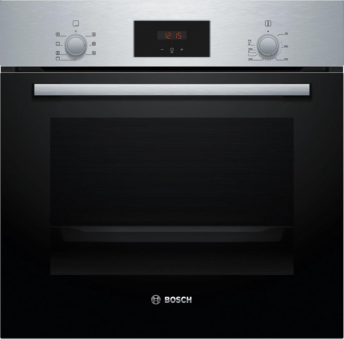 Bosch 66 L Series 2 built-in oven with 3D hot air 60 x 60 cm (HBF133BR0I, Stainless Steel)