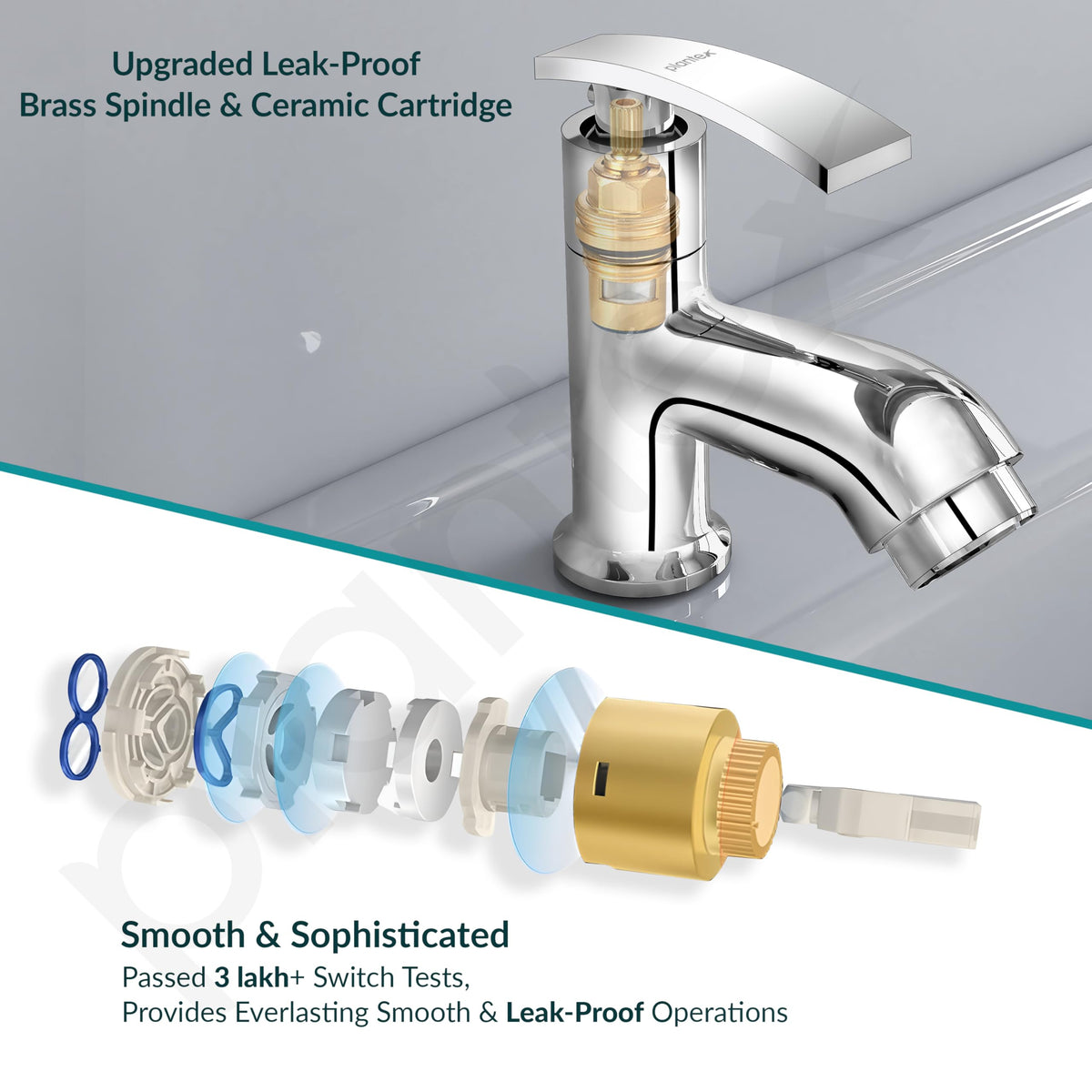Plantex Pure Brass Pillar Tap For Wash Basin With Teflon Tape Single Lever Basin Tap Tabletop For Wash Basin Water Faucet ZUR-1501 Chrome-4