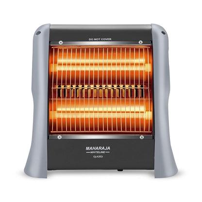 Maharaja Whiteline Quato 800 Watts Quartz Heater | 2 Heat Setting | Easy to Carry | Shock Proof Body (Grey)