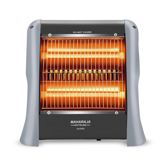 Maharaja Whiteline Quato 800 Watts Quartz Heater | 2 Heat Setting | Easy to Carry | Shock Proof Body (Grey)