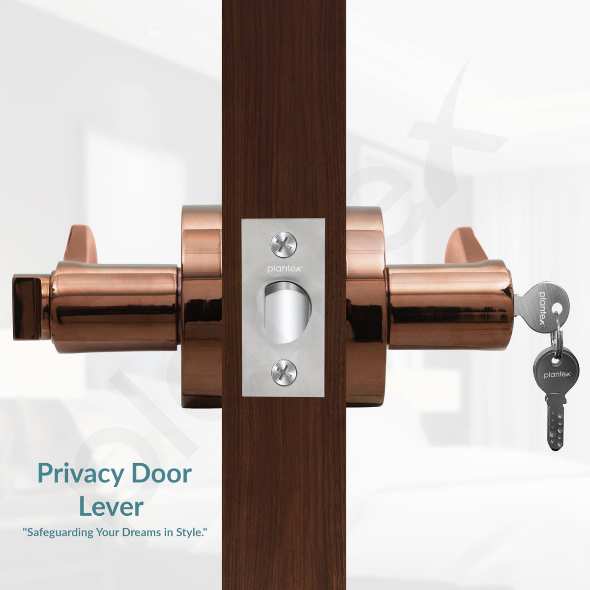 Plantex Premium Door Lock for Home/Mortise Lock for Door/Main Door Lock with 3 Key - (Rose Gold)-6