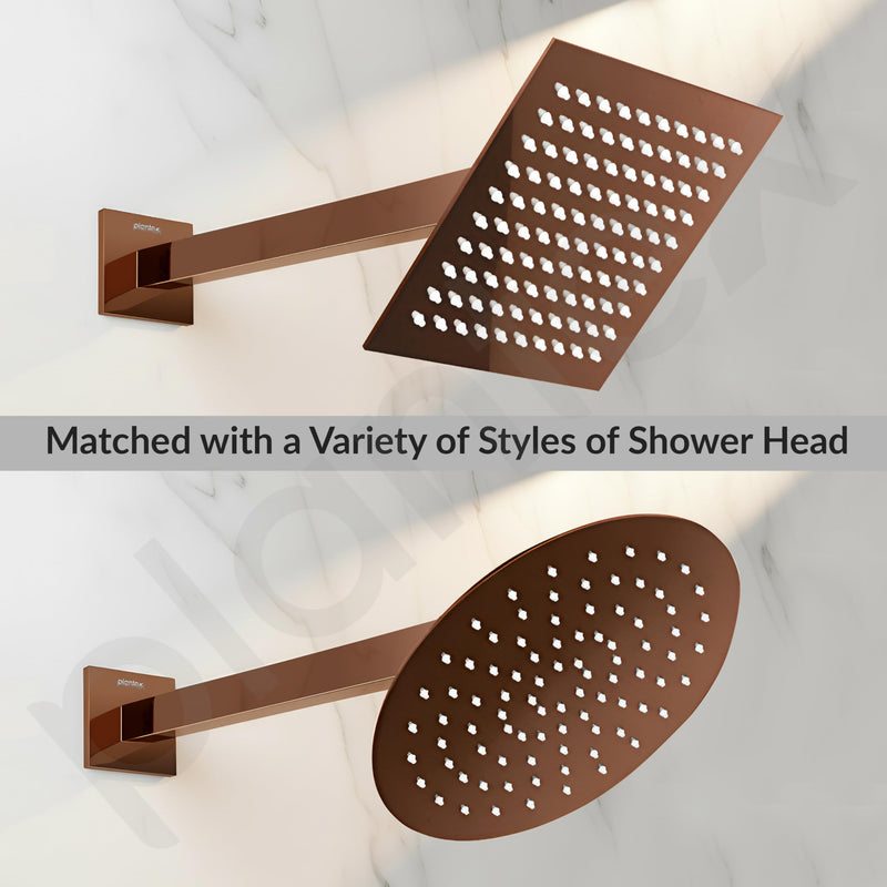 Plantex 14-Inch Shower Arm for Overhead Shower/Stainless Steel Shower Pipe/Wall Mount Bathroom Fitting with 1⁄2-Inch Thread - Pack of 1 (PVD Rose Gold) (Model APS-1343)-5