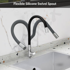 Plantex Pure Brass Flexible Tap for Kitchen Sink/Swan Neck Water Tap Faucet/Kitchen Flexible Sink Tap with Water-Saving Aerator & 360‚° Swivel Spout (ICO-912B)-4